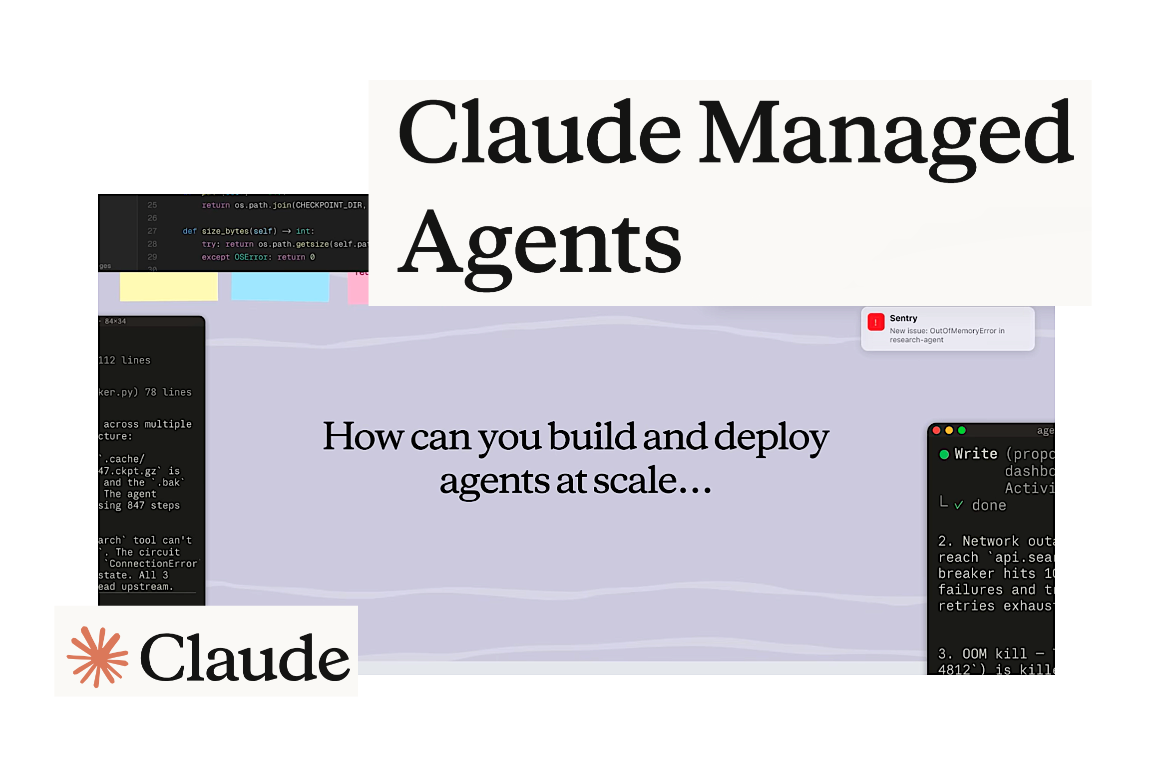 Screenshot of Anthropic Claude Managed Agents dashboard showing agent deployment interface