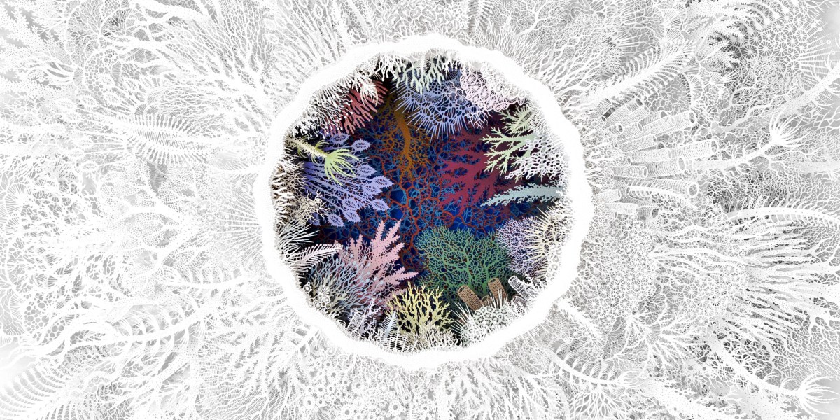 Düşmanca gezegende kablo döşeli yolları kaplayan, uzak kubbelerden uzanan karla örtülü uzaylı astronot iskeletleri