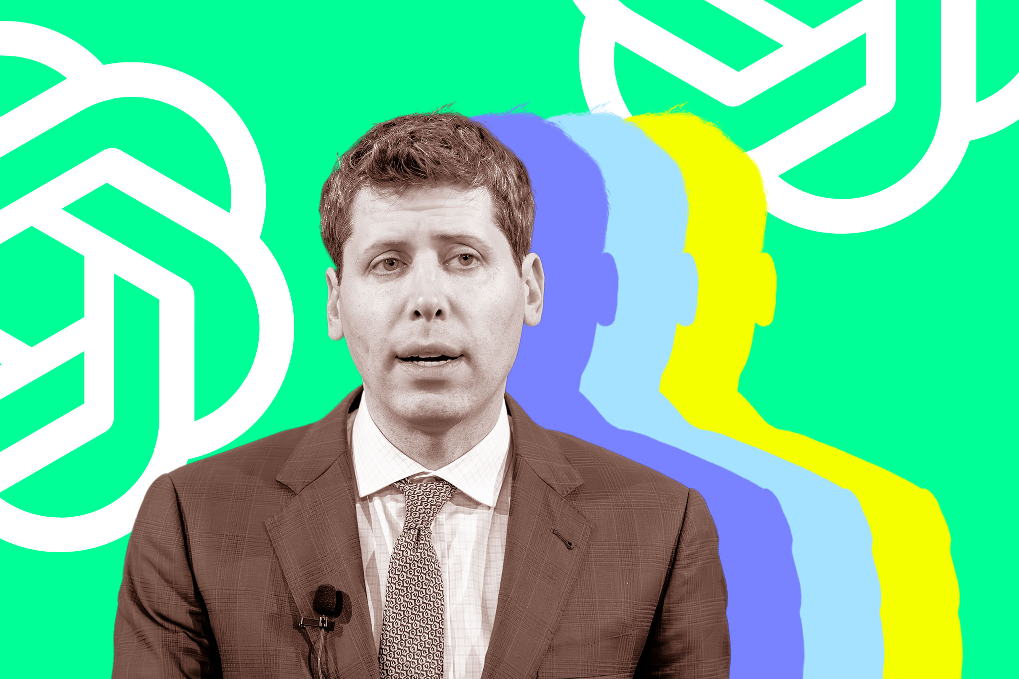 Sam Altman at a podium in a courtroom
